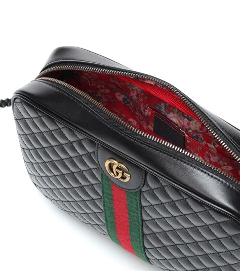 black quilted gucci bag|Gucci quilted shoulder bag.